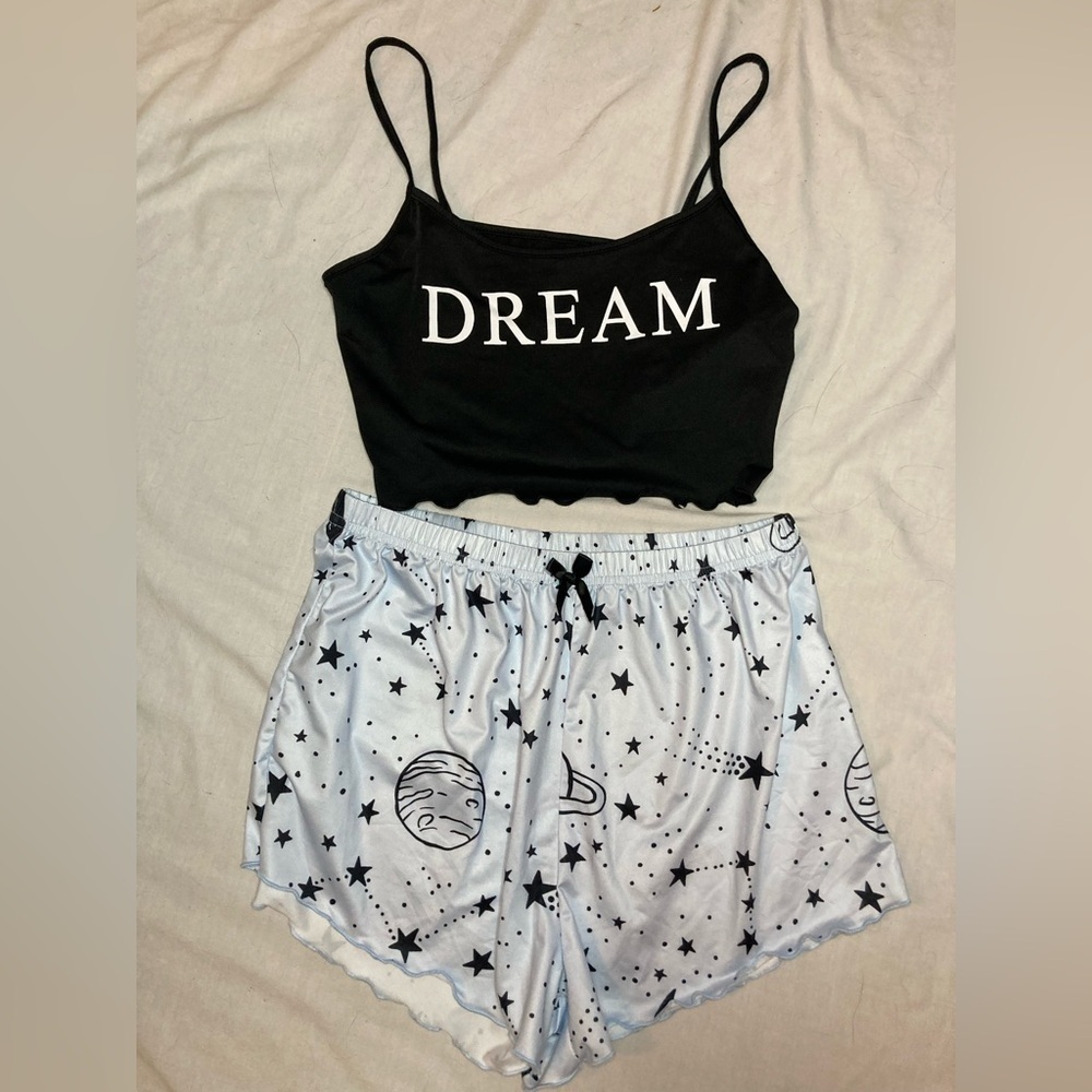 Black and White Dream Sleepwear Set Size XS (Tagged M)